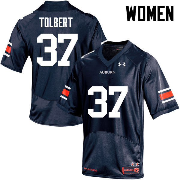 Women's Auburn Tigers #37 C.J. Tolbert Navy College Stitched Football Jersey